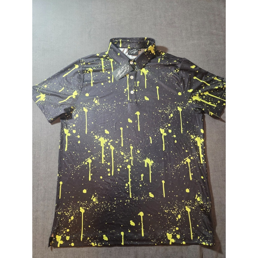 Sunday Swagger Shirt Mens Medium Paint Splatter All Over Print Golf New